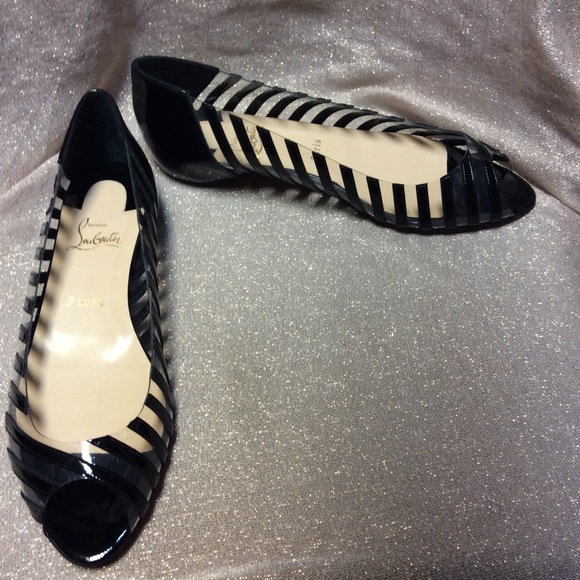 Christian Louboutin PVC Peep Toe Flats - Picture 3 of 8